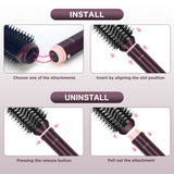 PARWIN PR BEAUTY Dual Voltage 7-in-1 Hair Dryer Brush Set, Hot Air Styler With Air Straightener & 28mm Auto Wrap Curlers, 110,000 RPM Ionic Blow Dryer for Frizz-Free Hair Styler, Jasper Plum