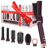 Dual Voltage Hair Dryer Brush, PARWIN PRO BEAUTY 7-in-1 Hair Styling Tools with Air Straightener & Auto Wrap Curlers for Straightening/ Drying/ Curling/ Styling/Volumizer, Gift Edition