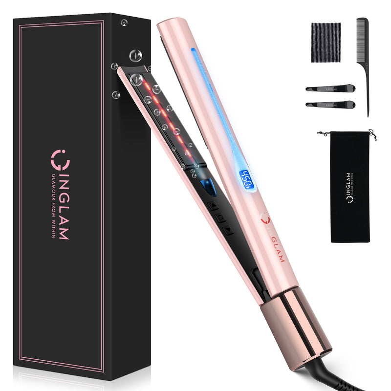 Infrared 1" Flat Iron for Hair, Negative Ions