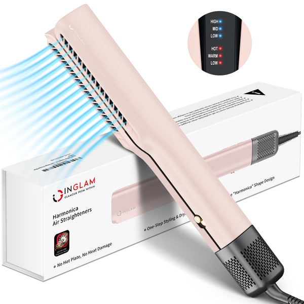 Air Straightener Flat Iron, IG INGLAM 2 in 1 Wet to Dry for Hair Styling, 200 Million Negative Ions, No Heat Damage for All Hair Types