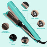 Aima Beauty 1 Inch(25MM) Deep Waver for Hair, Hair Waver for Mermaid Waves, 2 Barrel Hair Crimper, Easy to use & Fast Heating, Light Green