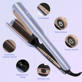 Aima Beauty 25mm Deep Wave Curling Iron, Hair Waver for Mermaid Waves, 2 Barrel Hair Crimper, Easy to use & Fast Heating, Purple