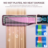 PARWIN PR BEAUTY Dual Voltage 7-in-1 Hair Dryer Brush Set, Hot Air Styler With Air Straightener & 28mm Auto Wrap Curlers, 110,000 RPM Ionic Blow Dryer for Frizz-Free Hair Styler, Jasper Plum