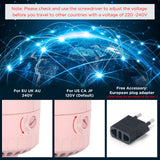 Dual Voltage Travel Hair Dryer Brush, Aima Beauty 4 in 1 Hot Air Comb for Hair Styling, 2.3 Inch Ionic Blow Dryer Brush, Good for Travel and Gift, Champagne Silver