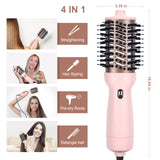 Dual Voltage Travel Hair Dryer Brush, Aima Beauty 4 in 1 Hot Air Comb for Hair Styling, 2.3 Inch Ionic Blow Dryer Brush, Good for Travel and Gift, Champagne Silver
