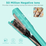Aima Beauty 1 Inch(25MM) Deep Waver for Hair, Hair Waver for Mermaid Waves, 2 Barrel Hair Crimper, Easy to use & Fast Heating, Light Green