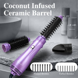 Aima Beauty Hair Dryer Brush Set, 3 in 1 Blow Dryer Brush with Interchangeable 1” & 1.25” Round Barrels, Ionic Technology for Frizz-Free Volume, Purple