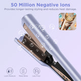 Aima Beauty 25mm Deep Wave Curling Iron, Hair Waver for Mermaid Waves, 2 Barrel Hair Crimper, Easy to use & Fast Heating, Purple