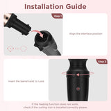 Prizm 3-in-1 Interchangeable Barrel Curling Wand Set-0.6 to 1 Inch Tapered Curling Iron with 1 Inch Round Brush, Dual Voltage Travel Hair Wand Curler, Fast Heat, Ionic Anti Frizz Champagne Gold