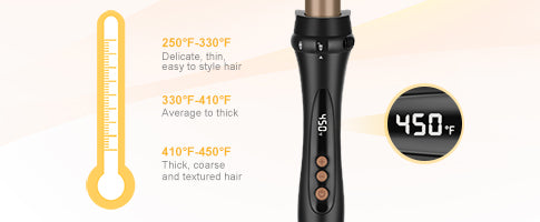 Prizm 5 in 1 Curling Wand Set, 11 Temp Settings Curling irons for hair, Interchangeable Tourmaline Ceramic Barrels Hair Wand, Brown