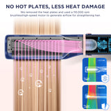 PARWIN PRO BEAUTY 5 in 1 Dual Voltage Hot Air Multi-Styler Hair Tool, Air Straightener & 28mm Auto Wrap Curlers Set, Less Heat Damage Styling, Prussian Blue