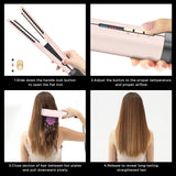 Air Straightener Flat Iron, IG INGLAM 2 in 1 Wet to Dry for Hair Styling, 200 Million Negative Ions, No Heat Damage for All Hair Types