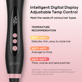 Prizm 5 in 1 Curling Iron Wand Set with Clip, LED Display, Professional Instant Heat Up Hair Curling Wand Set with 5 Interchangeable Ceramic Barrels (0.75'' to 1.25') and 11 Temp Settings, Rose Pink