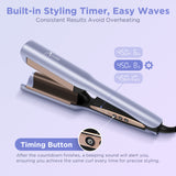 Aima Beauty 25mm Deep Wave Curling Iron, Hair Waver for Mermaid Waves, 2 Barrel Hair Crimper, Easy to use & Fast Heating, Purple