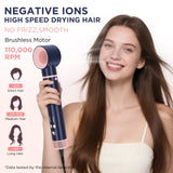PARWIN PRO BEAUTY 5 in 1 Dual Voltage Hot Air Multi-Styler Hair Tool, Air Straightener & 28mm Auto Wrap Curlers Set, Less Heat Damage Styling, Prussian Blue