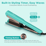 Aima Beauty 1 Inch(25MM) Deep Waver for Hair, Hair Waver for Mermaid Waves, 2 Barrel Hair Crimper, Easy to use & Fast Heating, Light Green