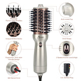 Dual Voltage Hair Dryer Brush, Aima Beauty 4 in 1 Travel Hair Dryer for Hair Styling, 2.3 Inch Ionic Blow Dryer Brush, Good for Travel and Gift