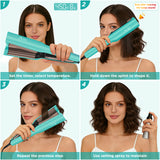 Aima Beauty 1 Inch(25MM) Deep Waver for Hair, Hair Waver for Mermaid Waves, 2 Barrel Hair Crimper, Easy to use & Fast Heating, Light Green