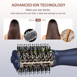 Aima Beauty Mini Travel Hair Dryer Brush, Automatic Dual Voltage Volumizing Hot Air Brush, Lightweight & Compact for Global Use, Prussian Blue