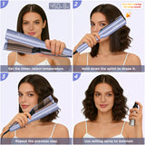 Aima Beauty 25mm Deep Wave Curling Iron, Hair Waver for Mermaid Waves, 2 Barrel Hair Crimper, Easy to use & Fast Heating, Purple