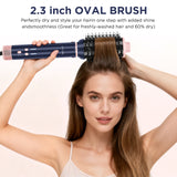 PARWIN PRO BEAUTY 5 in 1 Dual Voltage Hot Air Multi-Styler Hair Tool, Air Straightener & 28mm Auto Wrap Curlers Set, Less Heat Damage Styling, Prussian Blue