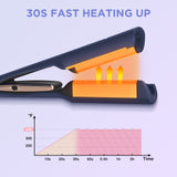 Aima Beauty 25mm Deep Wave Curling Iron, Hair Waver for Mermaid Waves, 2 Barrel Hair Crimper, Easy to use & Fast Heating, Purple