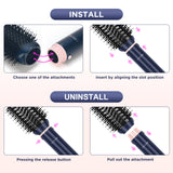 PARWIN PRO BEAUTY 5 in 1 Dual Voltage Hot Air Multi-Styler Hair Tool, Air Straightener & 28mm Auto Wrap Curlers Set, Less Heat Damage Styling, Prussian Blue