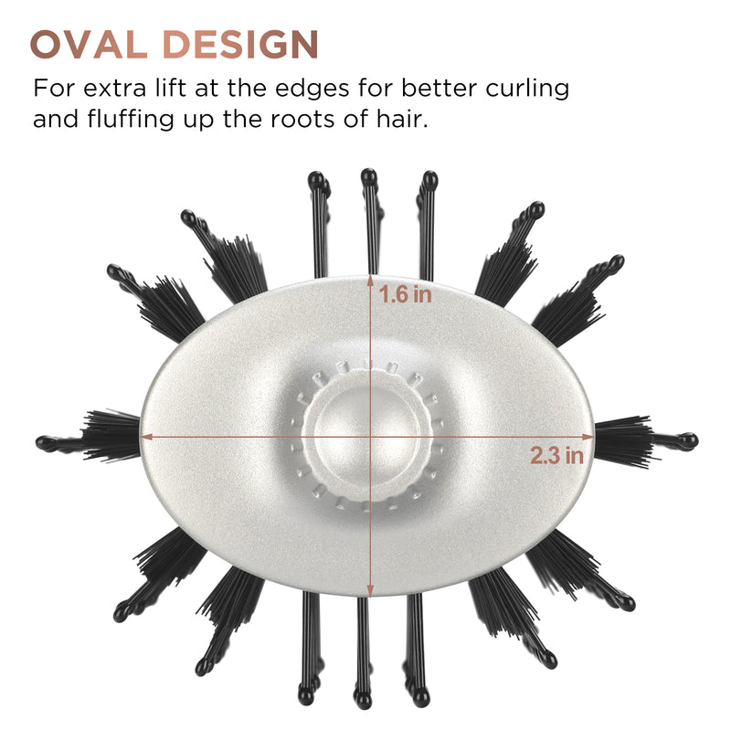 Dual Voltage Travel Hair Dryer Brush, Aima Beauty 4 in 1 Hot Air Comb for Hair Styling, 2.3 Inch Ionic Blow Dryer Brush, Good for Travel and Gift, Champagne Silver