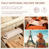Aima Beauty Mini Travel Hair Dryer Brush, Automatic Dual Voltage Volumizing Hot Air Brush, Lightweight & Compact for Global Use, Champagne Silver
