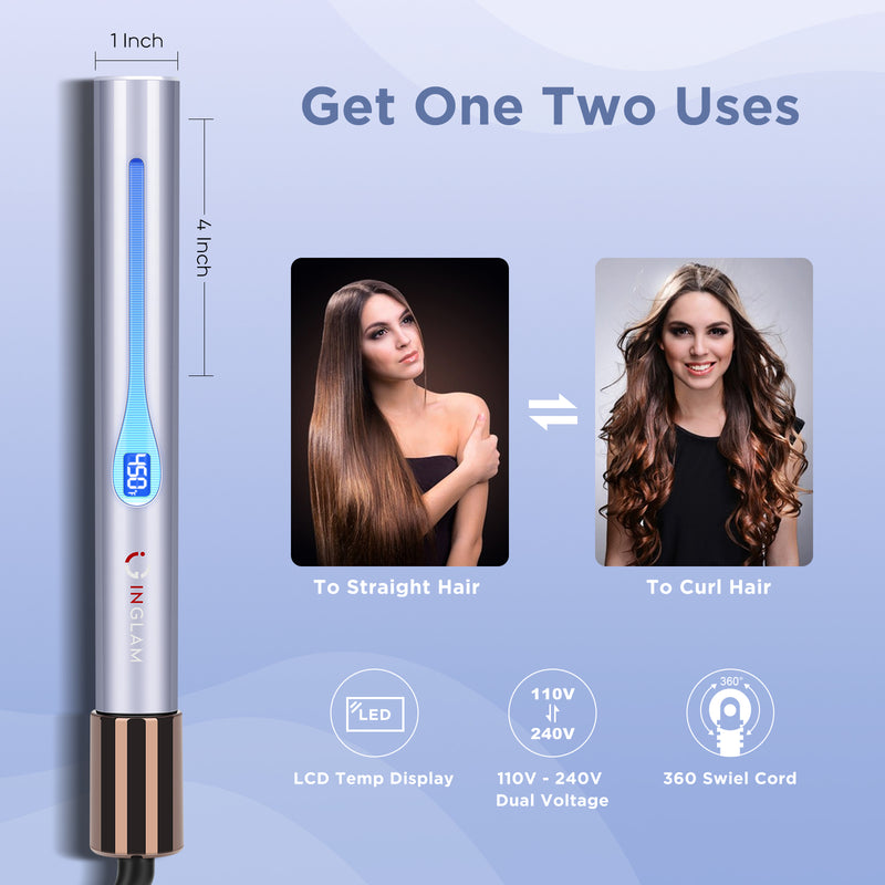 Infrared 1" Flat Iron for Hair, Negative Ions