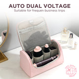 PARWIN PR BEAUTY Dual Voltage 7-in-1 Hair Dryer Brush Set, Hot Air Styler With Air Straightener & 28mm Auto Wrap Curlers, 110,000 RPM Ionic Blow Dryer for Frizz-Free Hair Styler, Jasper Plum