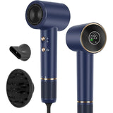 Hair Dryer, 110, 000 RPM Air-Sonic High-Speed Blow Dryer for Fast Drying, Cool/Care/Dry Mode Display & 200 Million Negative Ionic, PARWIN PRO BEAUTY 1875W Hair Dryer with Diffuser, Prussian Blue