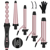 Prizm 5 in 1 Curling Wand Set, 11 Temp Settings Curling irons for hair, Interchangeable Tourmaline Ceramic Barrels Hair Wand