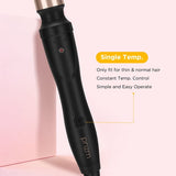 Prizm 3-in-1 Interchangeable Barrel Curling Wand Set-0.6 to 1 Inch Tapered Curling Iron with 1 Inch Round Brush, Dual Voltage Travel Hair Wand Curler, Fast Heat, Ionic Anti Frizz Champagne Gold