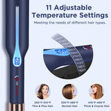 Infrared Titanium Flat Iron, IG INGLAM 1.75-Inch Wide Hair Straightener for Thick Hair, Prussian Blue
