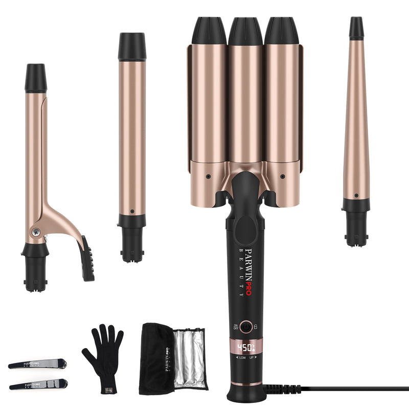 4-in-1 Beach Waver Curling Iron Set