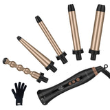 Prizm 5-in-1 Curling Iron Wand Set, LED Display, 11 Temp Settings