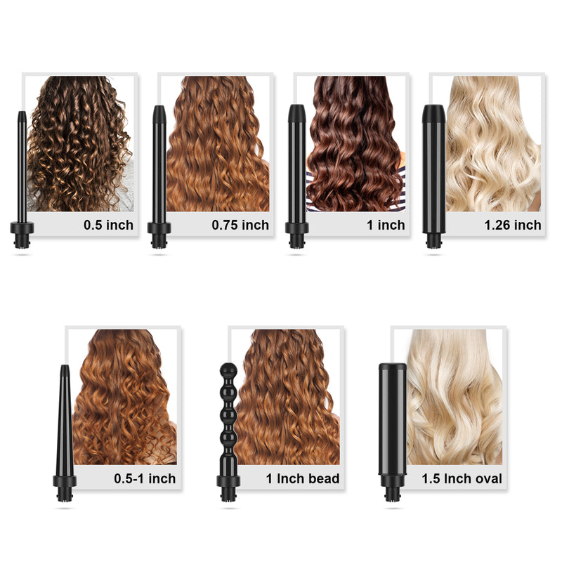 PARWIN PRO BEAUTY 7 in 1 Curling Iron Wand Set