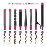 Professional 8-in-1 Curling Iron Set