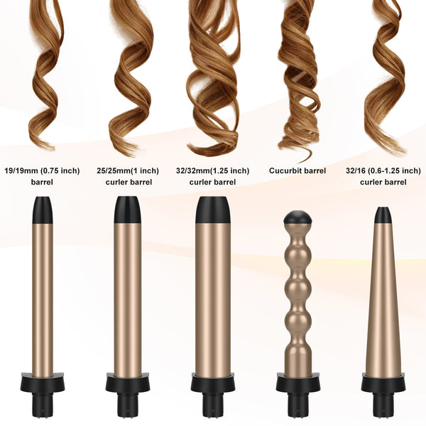 5-in-1 Curling Iron Wand Set