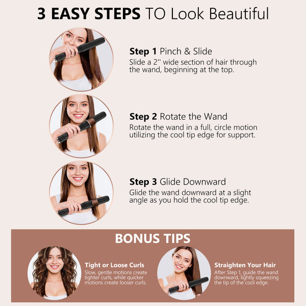 Cordless Hair Curling Iron