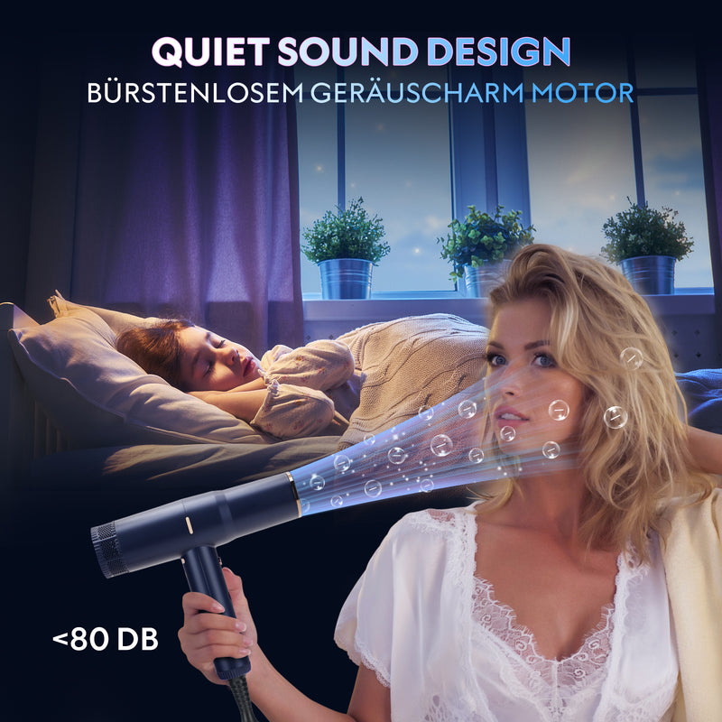 Professional Salon Schnell Trocknender Ionen Haartrockner, Föhn Fön Mit 110,000 Rpm Bürstenlosem Geräuscharm Motor, PARWIN PRO BEAUTY Haarföhn Mit Diffusor Und Düse, Für Zuhause, Salon Und Reisen