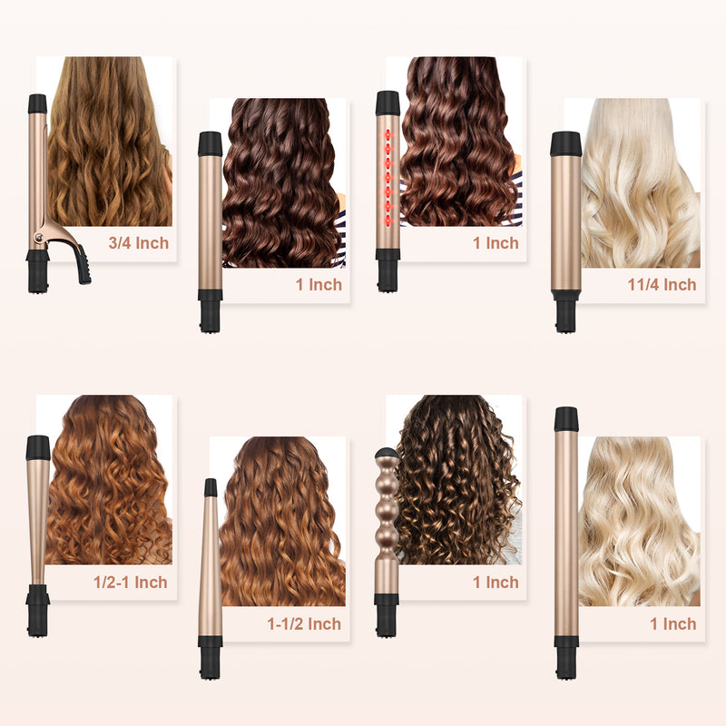 Infrared 8-in-1 Curling Wand Set