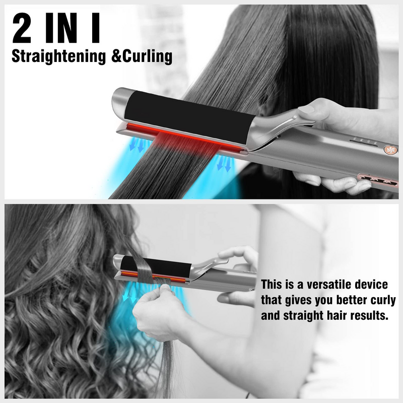 2 in 1 Hair Curler Straightener with 40 Ion Air Outlet PARWIN