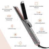 2 in 1 -Hair Curler Straightener with 40 Ion Air-Outlet, PARWIN PRO BEAUTY Multifunctional Curling Wand Tongs Iron and Flat Iron, Anti-Scalding Felt Cloth, Create Long-Lasting Curls